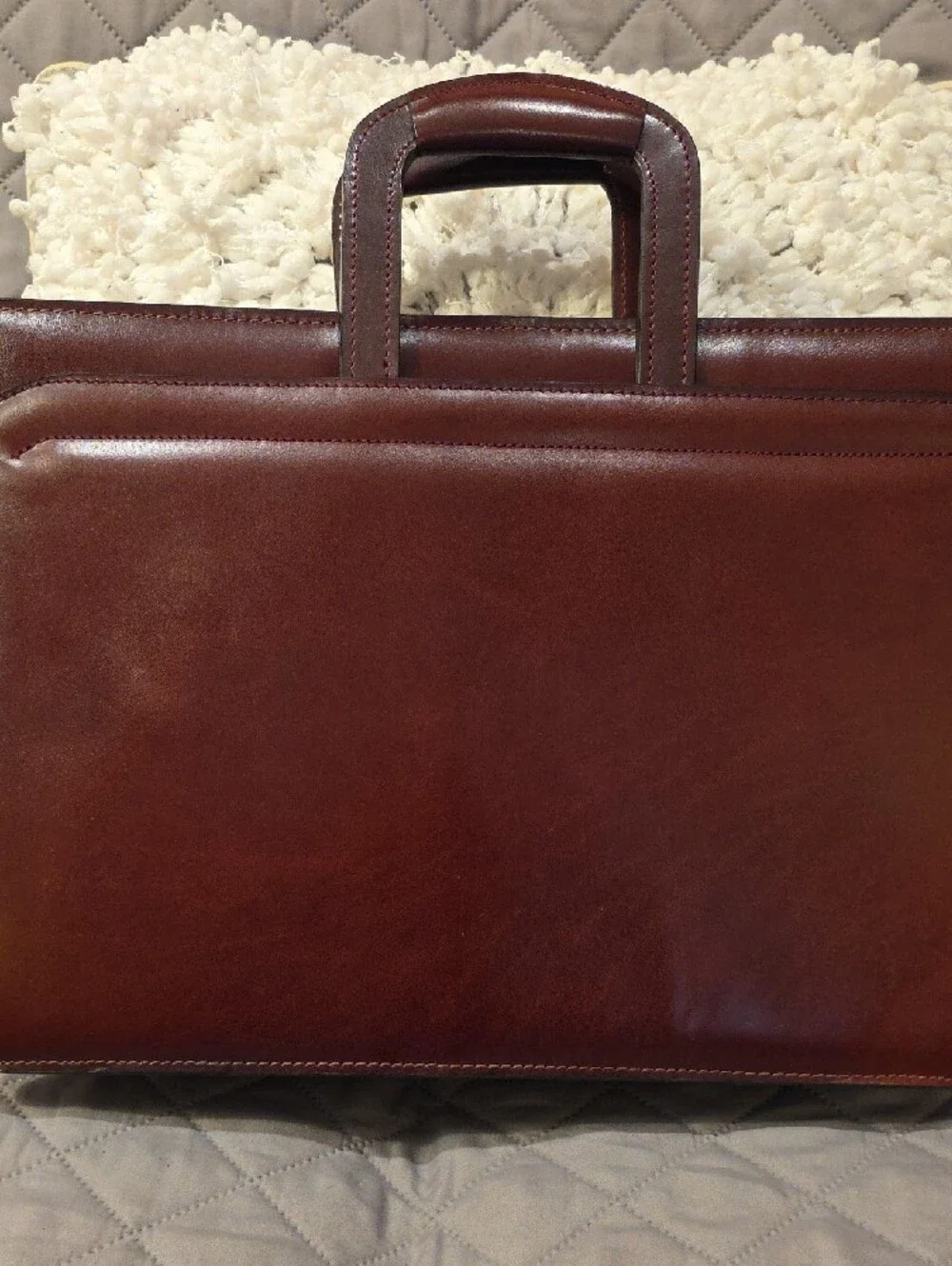 Vintage Classic Men's Leather Briefcase - Burgundy